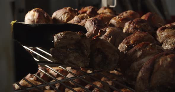 Place the Baked Meat on a Baking Sheet to Cool