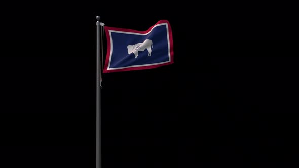 Wyoming State Flag With Alpha 4K