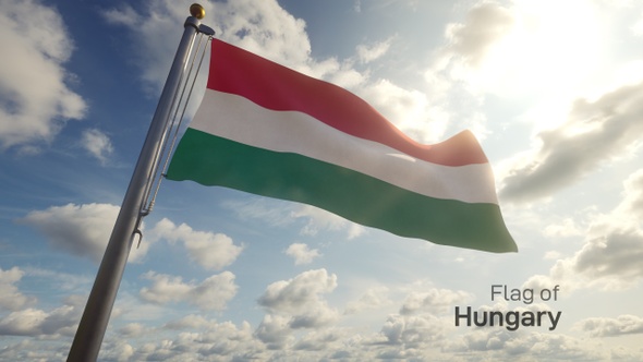 Hungary Flag on a Flagpole