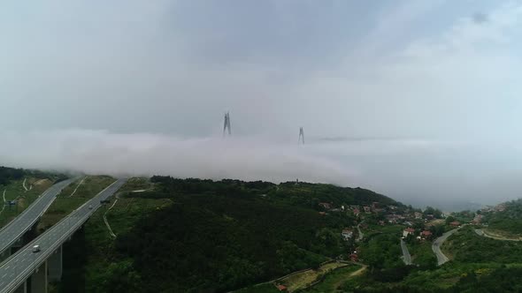 Yavuz Sultan Selim Bridge Aerial Shot