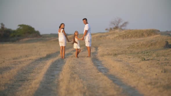 Family Goes on a Dirt Road