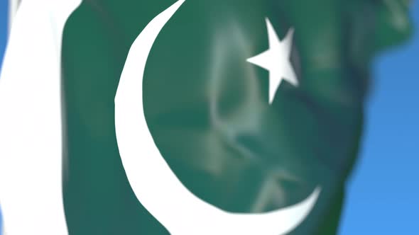 Flying National Flag of Pakistan