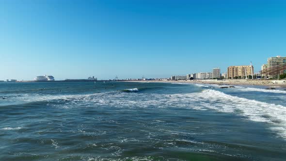 Seascape with beach and sea