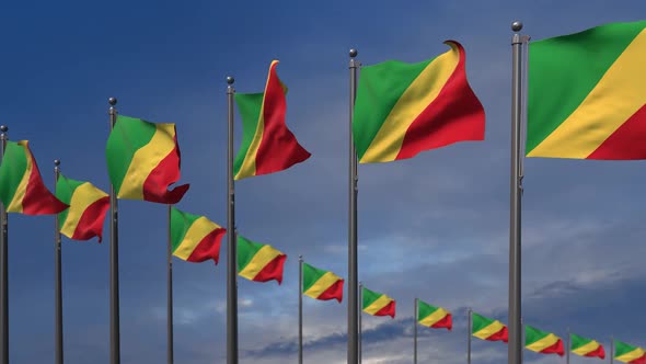 The Republic Of The Congo Flags Waving In The Wind  2K