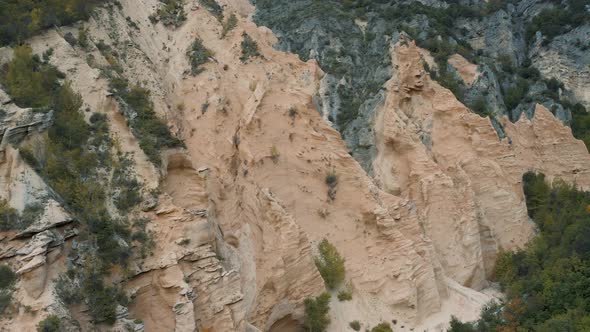 Drone shot of Lame Rosse, The Gran Canyon in Italy, Marche 4K