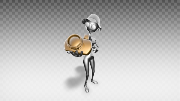 Silver 3D Woman - Cartoon Show Camera alt