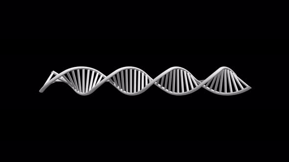 3D Rendered Loopable Animation Of Rotating Dna Glowing Molecule With Alpha Channel