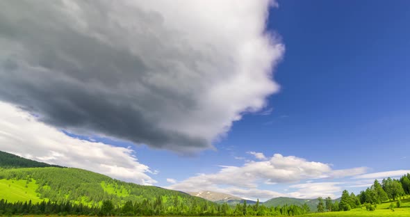 Mountain Meadow Timelapse at the Summer or Autumn Time