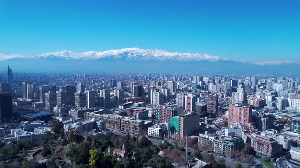 Santiago Chile. Cityscape downtown district of capital city of Chile.