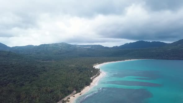 Drone Shoot With Cinematic Movement Of The Beach In The Caribeean In 60fps