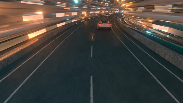 The Movement of Cars on a Futuristic Bridge with Fiber Optic