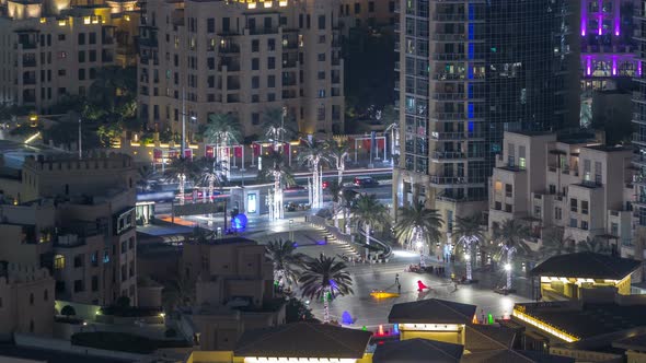 Dubai Downtown Night Timelapse