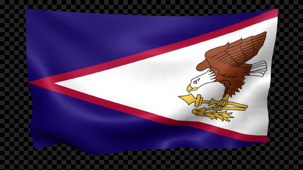American Samoa Flag Waving Looped