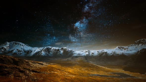 Himalaya Mountain with Star in Night Time alt
