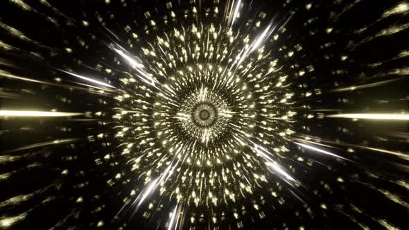 Abstract Glowing Light Burst Circle Tunnel 4K 02