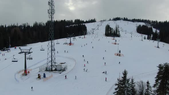 Flying over the largest ski resort in Poland - Kotelnica in Bialka Tatrzanska