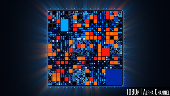 Data Grid from Microprocessor CPU Chip with Highlights