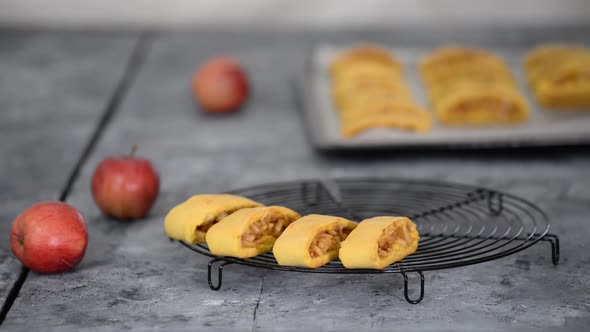 Delicious Homemade Apple Cookies on Cooling Rack