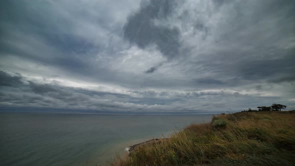 A Time Lapse of Bad Weather Cloudy Sky in Sea Shore