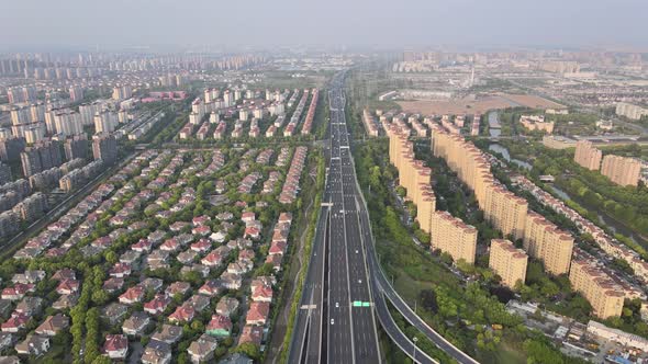 Aerial View Expressway, Shanghai, China