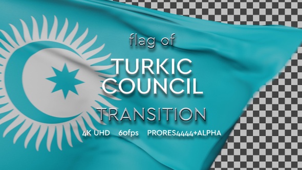 Flag of Turkic Council transition | UHD | 60fps alt