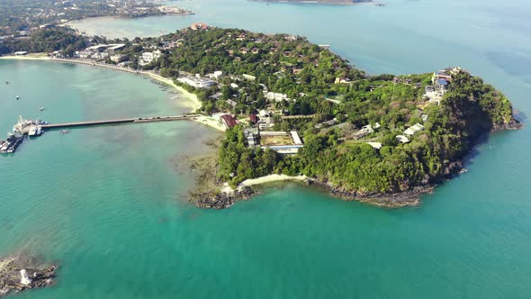 Aerial View of Wichit Mueang Phuket District Pier and Coastline