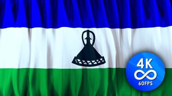 Flag loop LESOTHO |4K| 60fps