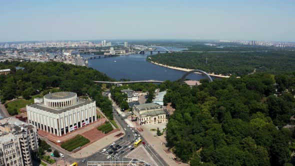 Aerial Sunset View of the Kyiv View