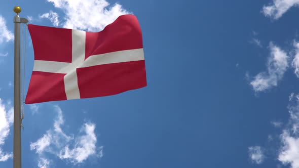 Denmark Flag On Flagpole