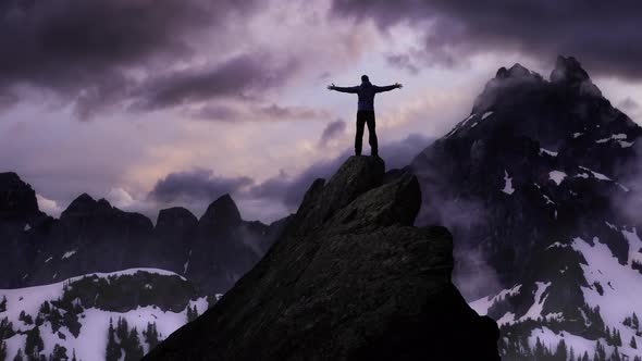 Magical Fantasy Adventure Composite of Man Hiking