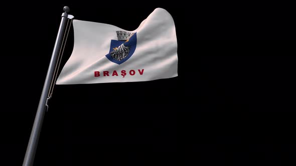 Flag Of Brașov City (Romania) With Alpha Channel 4K