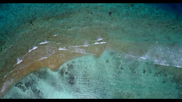 Aerial drone view nature of beautiful lagoon beach time by blue green sea and clean sandy background