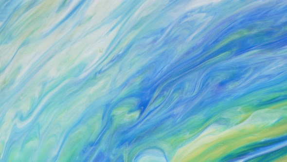 Abstract Light Pastel Streams Flow Along the Plane on a Blue Background