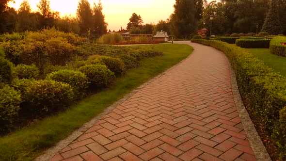 Walk on Cobblestone Walley in the Park