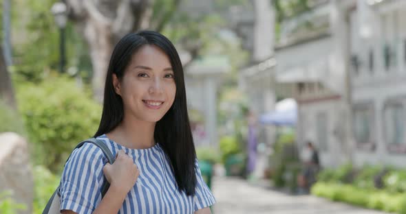 Asian woman smile to camera