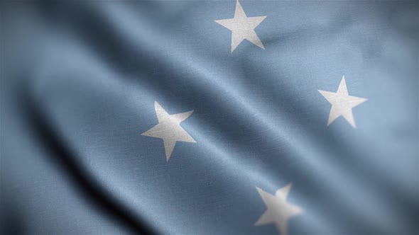 Micronesia Federated States Flag Textured Waving Close Up Background HD