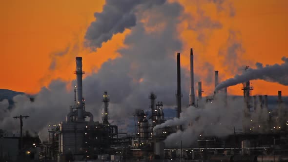 Smoke Stacks at Sunset