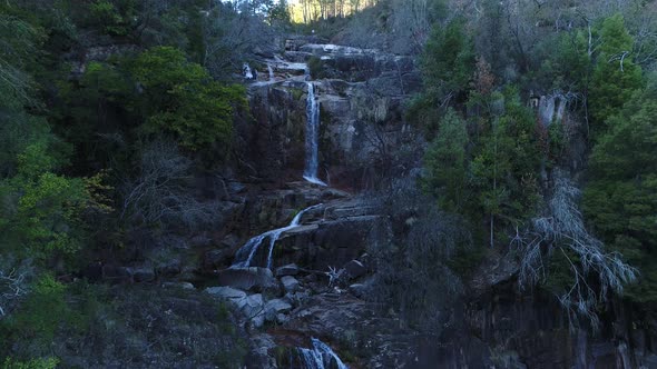 Waterfall on the Mountain Rock