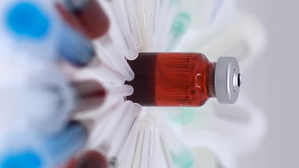 Vertical orientation video: Medical ampoules for injection