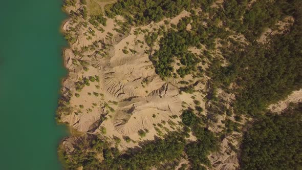 Limestone Career Vertical Angle Aerial Shot Camera Lifts Up