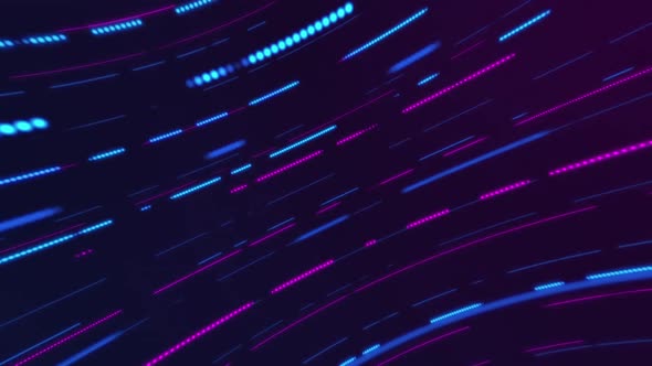 Pink and Blue Neon Lines and Dots Motion Background Animation
