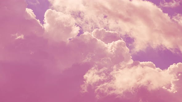 Pink Magenta Fluffy Clouds Cloud Sky Moving In Cloudy Sky