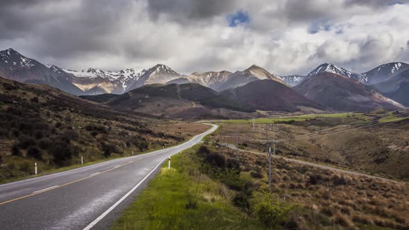 New Zealand road to Arthurs Pass