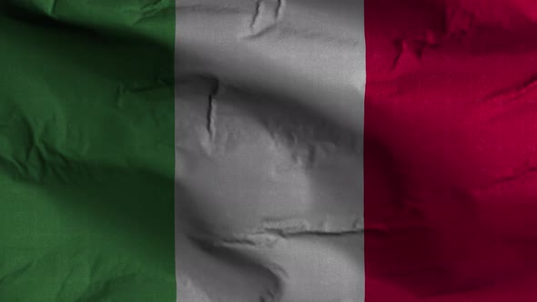 Italy Flag Textured Waving Background 4K