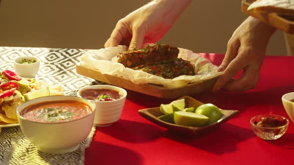 Mexican Food on Table Closeup