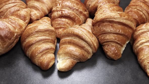 Freshly Baked Croissants Breakfast Table