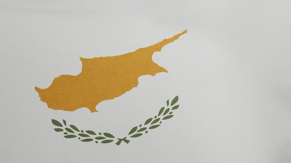 National Flag of Cyprus Waving Original Size and Colors 3D Render Republic of Cyprus Flag Textile