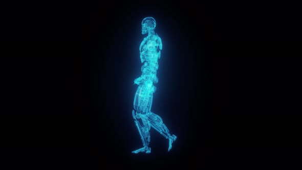 Walking Robot Hologram 4k