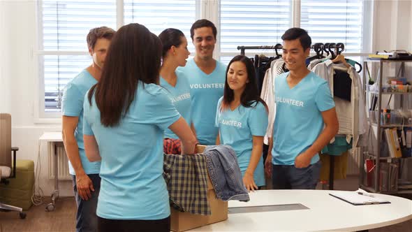 Portrait of volunteers in workshop