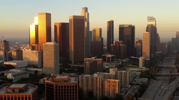 Aerial of the Downtown Los Angeles